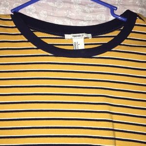yellow striped, long sleeve shirt